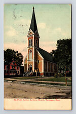 1913 Torrington CT St. Paul's German Lutheran Church Postcard picture