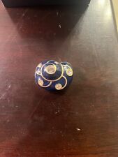 Estee Lauder Perfume Compact Glistening Snail Navy Blue and Gold White Linen picture