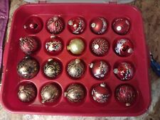 Lot Of 20 Christmas Ball Ornaments And Sterilite Container picture