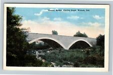 Wabash IN Indiana, Cement Bridge, Charley Creek, Vintage Postcard picture