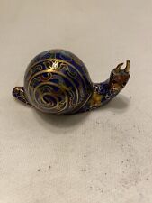 Cloissonne Snail Blue Gold Jewel tones picture