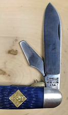 Vintage Camillus New York USA Official Cub Scouts BSA Knife Blue Delrin Handles picture