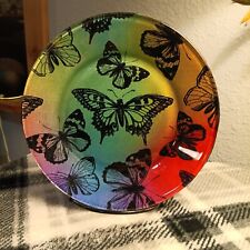 Glass Plate With Butterflies/Garden/Photosynthesis/Wings/Unique Gift Idea picture