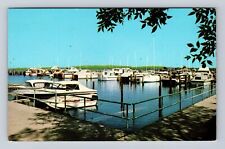 Traverse City MI-Michigan, Duncan L Clinch Yacht Harbor, Vintage Postcard picture