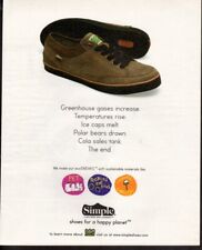 Vintage print ad advertisement Fashion shoe SIMPLE ecoSneaks Greenhouse Gasses picture