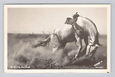 Postcard RPPC Al Hits the Dust Burns Oregon Bucking Horse Saddle picture