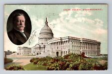 Washington DC, Capitol Building, Next President Taft, Vintage c1908 Postcard picture