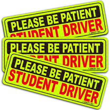 10 In. X 3.3 In. Reflective Student Driver Magnetic Car Signs Please Be Patient  picture