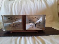 Vtg Sunbeam Alarm Clock Thermometer Barometer 80-145 Weather MCM Electric picture