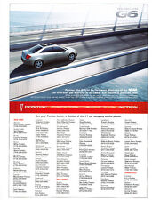 2005 Pontiac G6 NCAA  - Classic Car Advertisement Print Ad J110 picture