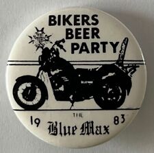 Blue Max Gay button Bikers Beer Party LGBTQ 1983 homosexual cause motorcycle  picture