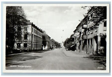 Skaraborgsgatan Skara Sweden RPPC Photo Postcard Street Photo Shop c1940's picture