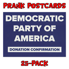 25-Pack Prank Postcards Democratic Party Donation You Send To Victims picture
