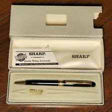 Vintage Sharp International Ballpoint Pen Black Gold Accent Original Box picture