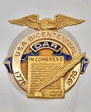 VTG JE Caldwell 14k Gold DAR American Revolution Bicentennial Brooch Pin Enamel picture