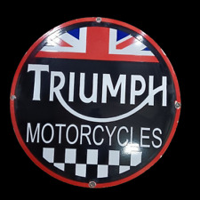 TRIUMPH PORCELAIN ENAMEL SIGN 30X30 INCHES DOUBLE SIDED picture