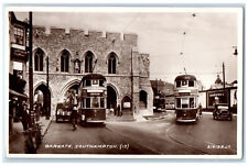 c1940's Bargate Southampton Trolley Cars England RPPC Photo Postcard picture