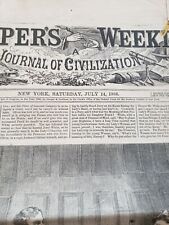 Original Harper's Weekly NEW YORK JULY14 1866 A Practical joke picture