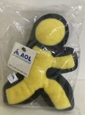 AOL Running Man Logo Plush Stuffed Yellow America Online Internet Vintage Beanie picture
