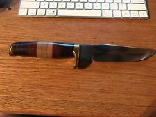  CUSTOM MADE KNIFE WITH ROSEWOOD, LEATHER and BIRDSEYE MAPLE picture