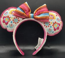 Disney Epcot World Showcase Mexico Coco Floral Embroided Minnie Ears Headband picture