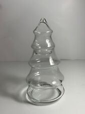 Vintage Clear Glass 9 inch Christmas Tree Apothecary Jar/Canister picture