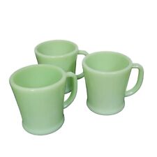 3 VINTAGE FIRE KING JADEITE GREEN COFFEE MUGS D HANDLE DAMAGED READ picture