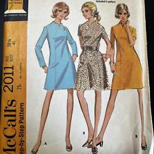Vintage 1960s McCalls 2011 Mod Shaped Panel Dress Sewing Pattern 18.5 M/L CUT picture