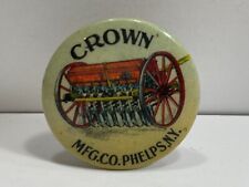 Antique Early 1900s Seed Drill - Crown Manufacturing Co. Phelps, New York Button picture