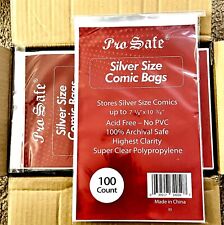 1000 SILVER Age Comic Bags Sleeves with Flap  - 10x100/pack Comic Book Bags picture