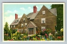 Salem MA-Massachusetts, The House Seven Gables, Garden View Vintage Postcard picture