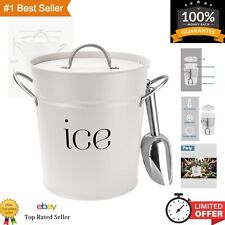 Stylish White Ice Bucket Set with Scoop and Handles - Eco-Friendly Entertaining picture