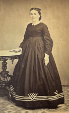 ANTIQUE CDV PHOTO RESPECTABLE LADY 2-CENT CIVIL WAR TAX STAMP FROM ROME NY GOOD picture