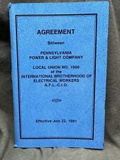 Vintage 1991 Union Agreement - PA Power & Light and Local 1600 A.F.L. - C.I.O. picture