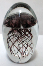 Hand Blown Art Glass Paperweight Jellyfish Figurine Glow in the Dark 2 lbs 4.7