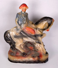 George Washington On Horse Clay Ceramic Vintage Statue Display 24211 picture