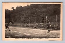 Normandy France, American Normandy Camps Tennis Court, Vintage Postcard picture