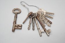 Vintage 1910s - 1920s Very Unique Skeleton Key With 10 Extra Keys Lot Of 11 picture