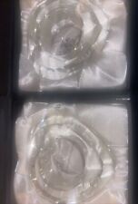 Set Of 2 Oleg Cassini Crystal Votive Candle Holders Signed W/ Boxes. Heart shape picture