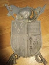 VTG Medieval knight Crest Shield Wall hanging cast metal mbc japan Wall Art picture