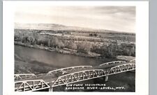 SHOSHONE RIVER BRIDGE lovell wy real photo postcard rppc wyoming bighorn mtns picture