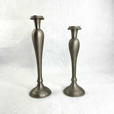 Vintage Bombay Company Set of 2 Pewter Offsetting Candlesticks 12
