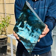 5.8LB Natural Blue Flash Labradorite Quartz Crystal Diamond Reiki Healing picture