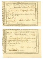 Pair of State of Connecticut Pay Order - Connecticut Revolutionary War Bond - Co picture