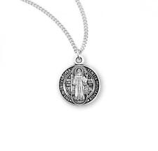 Best Saint Benedict Round Jubilee Sterling Silver Medal Size 0.6in x 0.4in picture