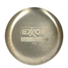1972 Exxon Brushed Aluminum Advertising Change Change Dish Ashtray 5