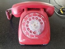 VTG GROOVY RED ROTARY PHONE MID CENTURY MODERN TELEPHONE AUTOMATIC ELECTRIC BAT picture