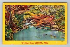 Gentry AR-Arkansas, General Greetings Creek And Autumn Leaves, Vintage Postcard picture