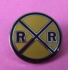 Railroad Hat-Lapel Pin/Tac -Railroad Crossing Sign pin  #1259 -NEW picture