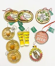 KURT ADLER huge lot 10 Alcohol Theme Ornaments Wine Beer Bourbon Whiskey All NWT picture